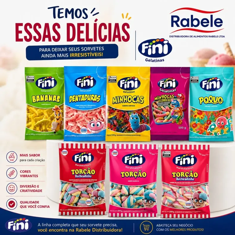Post: Temos essas delícias Fini para deixar seus sorvetes ainda mais irresistíveis