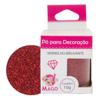 Pó Para Decoração Vermelho Brilhante 10Gr Mago